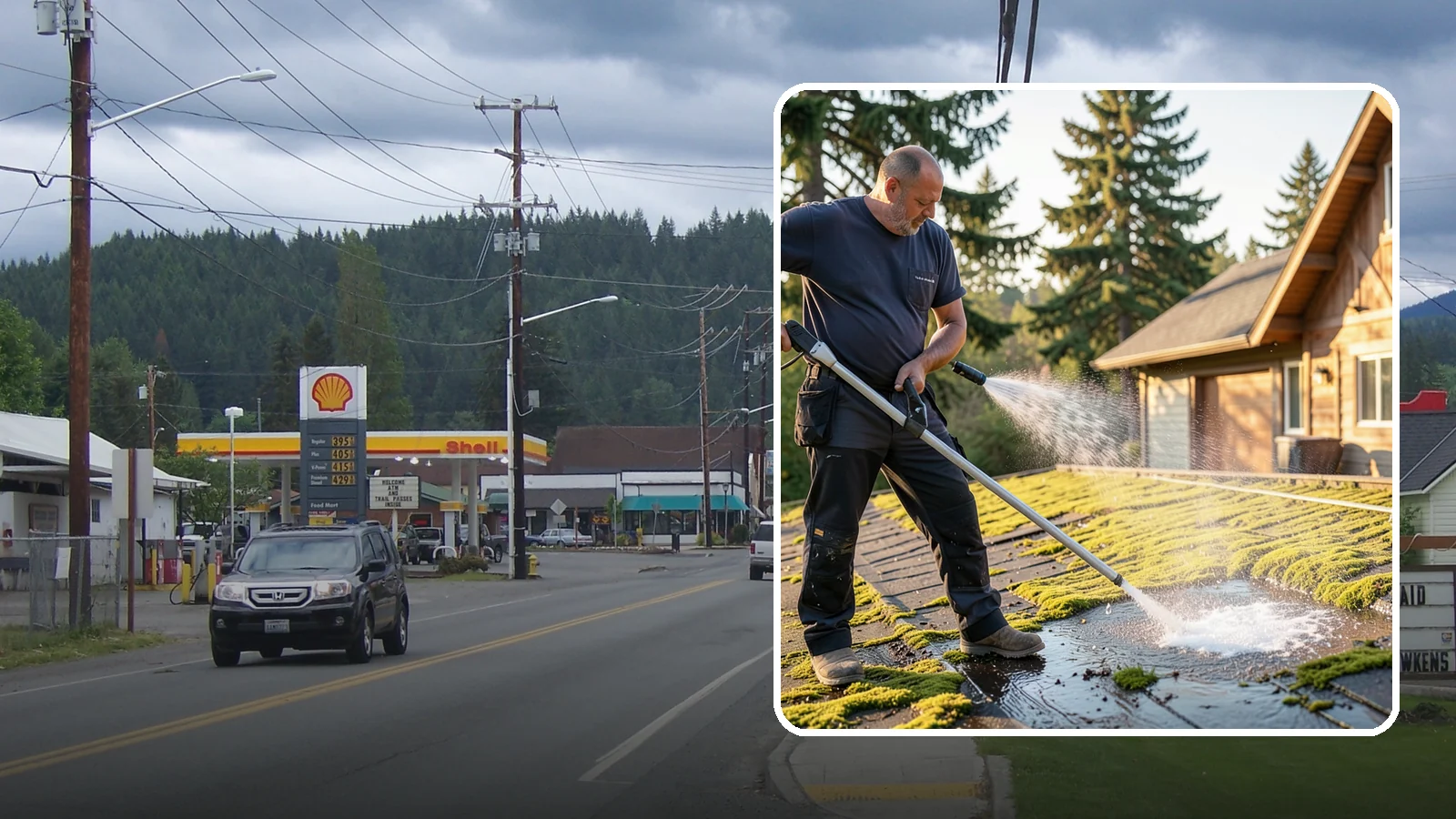 Moss Treatment in Granite Falls, Snohomish County, WA - Moss treatment applies a targeted solution that kills and helps clear the thick moss that thrives on Washington roofs, walkways...