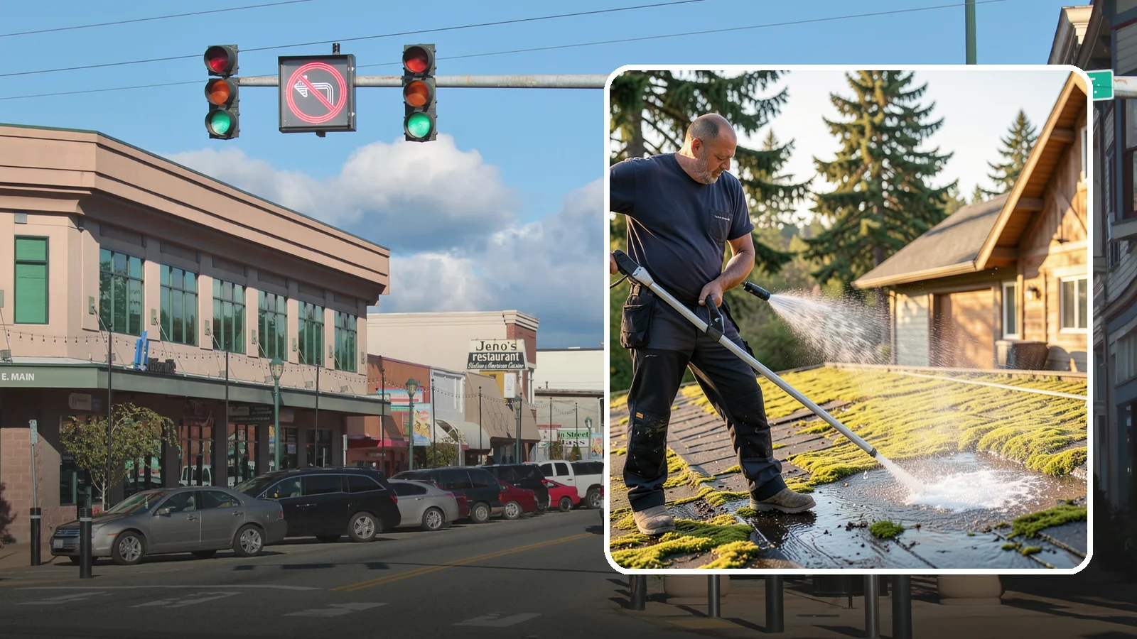 Moss Treatment in Monroe, Snohomish County, WA - Moss treatment applies a targeted solution that kills and helps clear the thick moss that thrives on Washington roofs, walkways...
