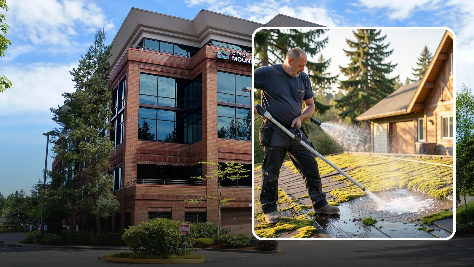 Moss Treatment in Mountlake Terrace, Snohomish County, WA - Moss treatment applies a targeted solution that kills and helps clear the thick moss that thrives on Washington roofs, walkways...
