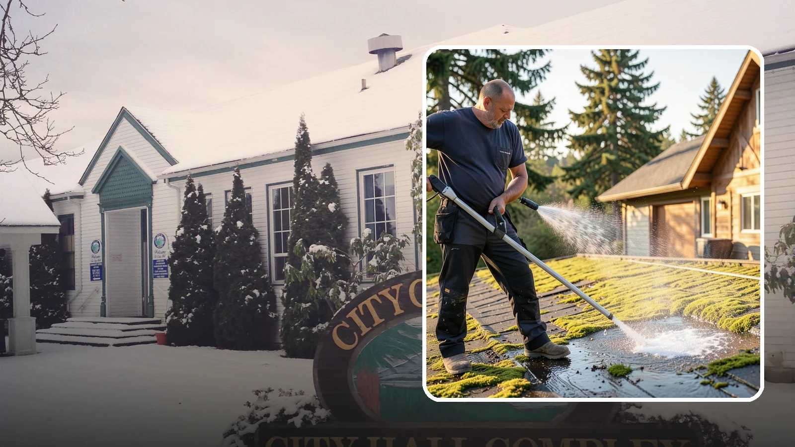 Moss Treatment in Pacific, King County, WA - Moss treatment applies a targeted solution that kills and helps clear the thick moss that thrives on Washington roofs, walkways...