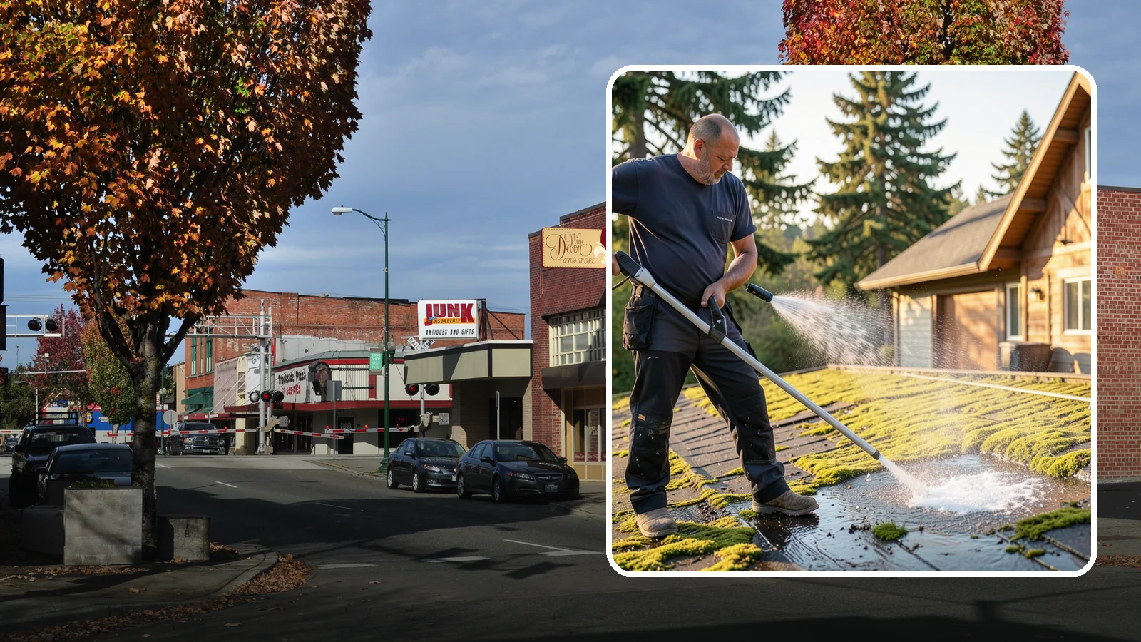 Moss Treatment in Puyallup, Pierce County, WA - Moss treatment applies a targeted solution that kills and helps clear the thick moss that thrives on Washington roofs, walkways...