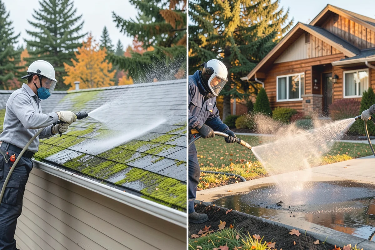 Moss Treatment in Roy, Pierce County, WA - Identify moss-heavy zones on roofs, hardscapes, and shaded walls