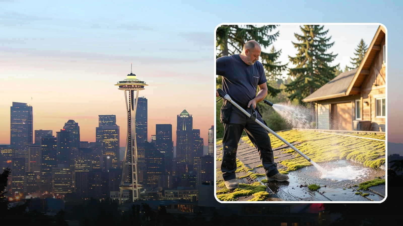 Moss Treatment in Seattle, King County, WA - Moss treatment applies a targeted solution that kills and helps clear the thick moss that thrives on Washington roofs, walkways...