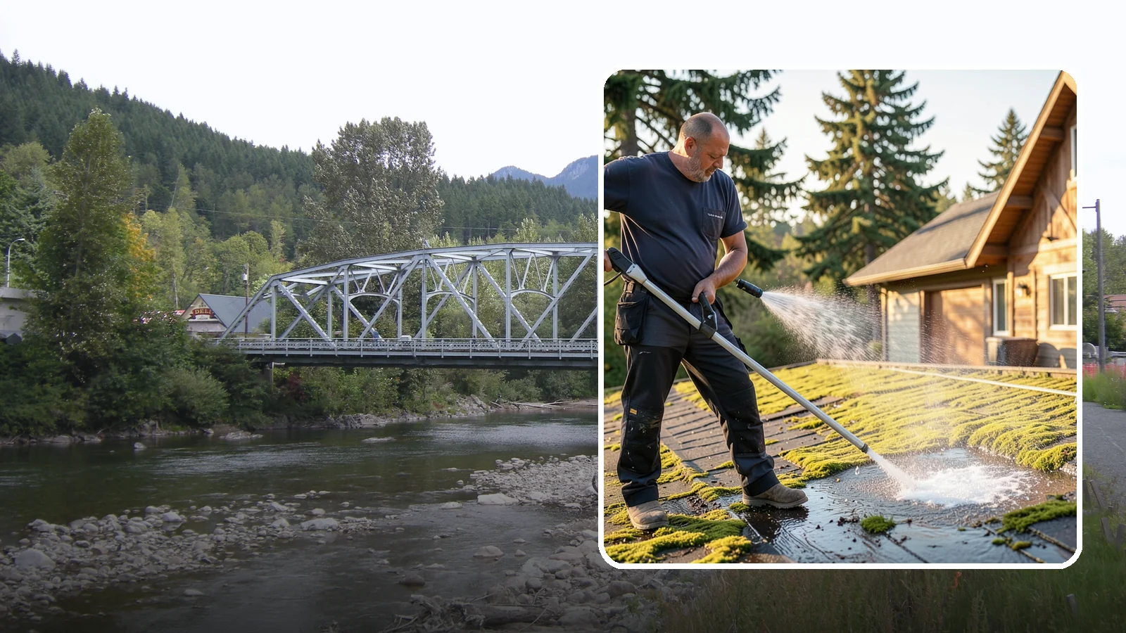 Moss Treatment in Skykomish, King County, WA - Moss treatment applies a targeted solution that kills and helps clear the thick moss that thrives on Washington roofs, walkways...