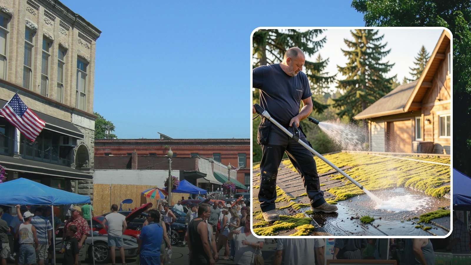 Moss Treatment in Snohomish, Snohomish County, WA - Moss treatment applies a targeted solution that kills and helps clear the thick moss that thrives on Washington roofs, walkways...