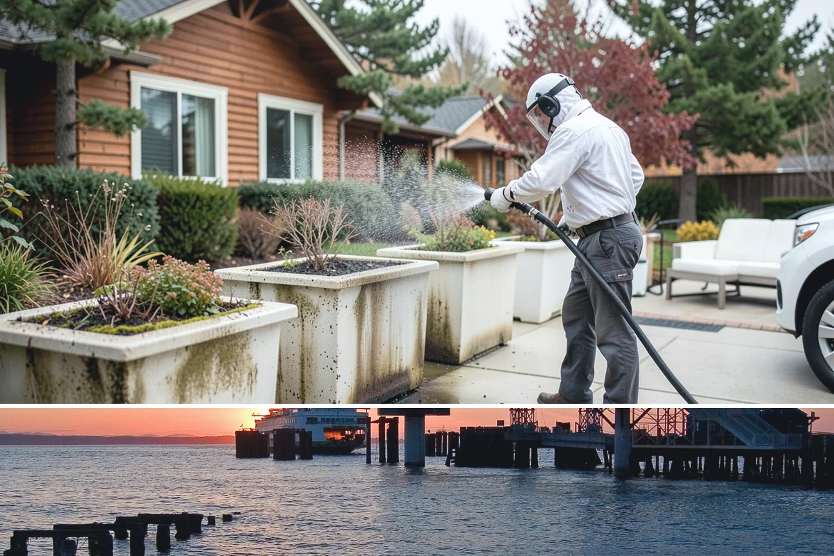 Natural Stone Cleaning in Edmonds, Snohomish County, WA - Summer's drier conditions keep porous natural stone from staying saturated and give sensitive treatments the stability they need.