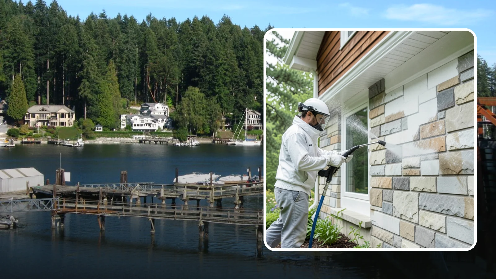 Natural Stone Cleaning in Gig Harbor, Pierce County, WA - Clean natural stone features with pH-appropriate methods that respect the mineral makeup of each stone.