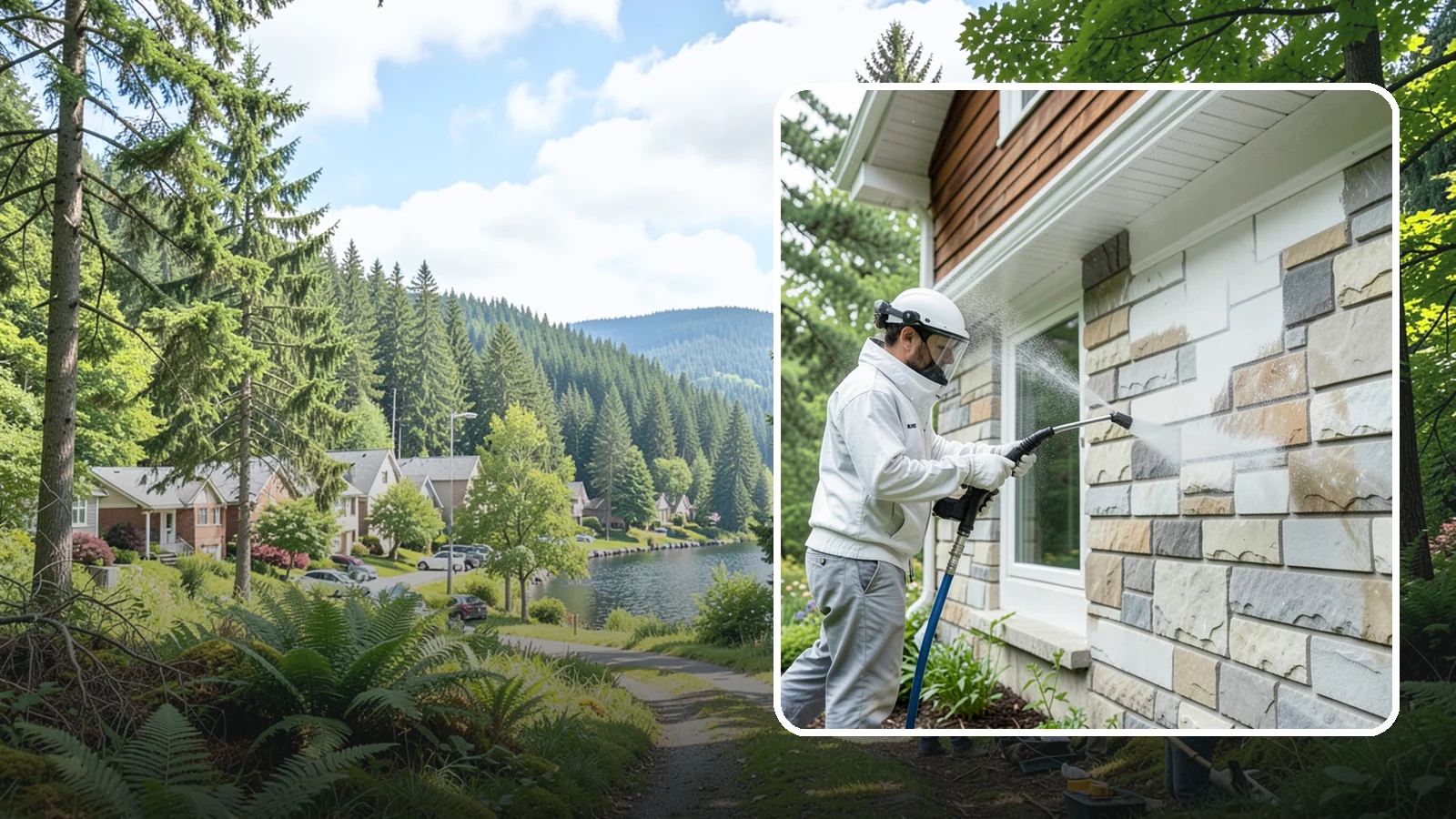 Natural Stone Cleaning in Lake Forest Park, King County, WA - Clean natural stone features with pH-appropriate methods that respect the mineral makeup of each stone.