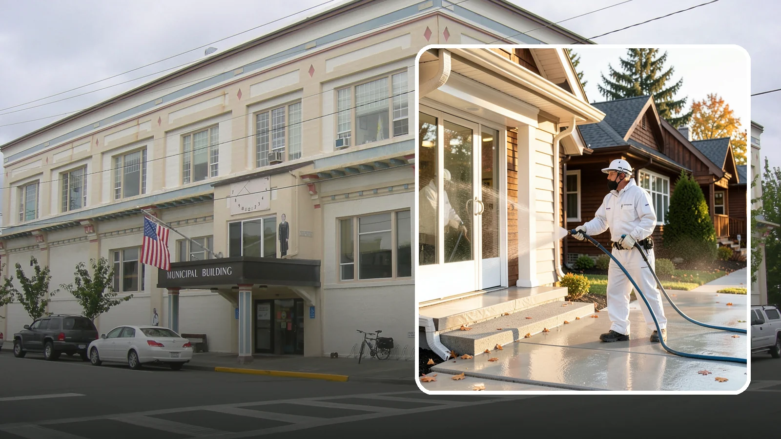 New Construction Cleaning in Anacortes, Skagit County, WA - We give newly built Washington homes and buildings a first exterior cleaning to remove build residue before move-in.