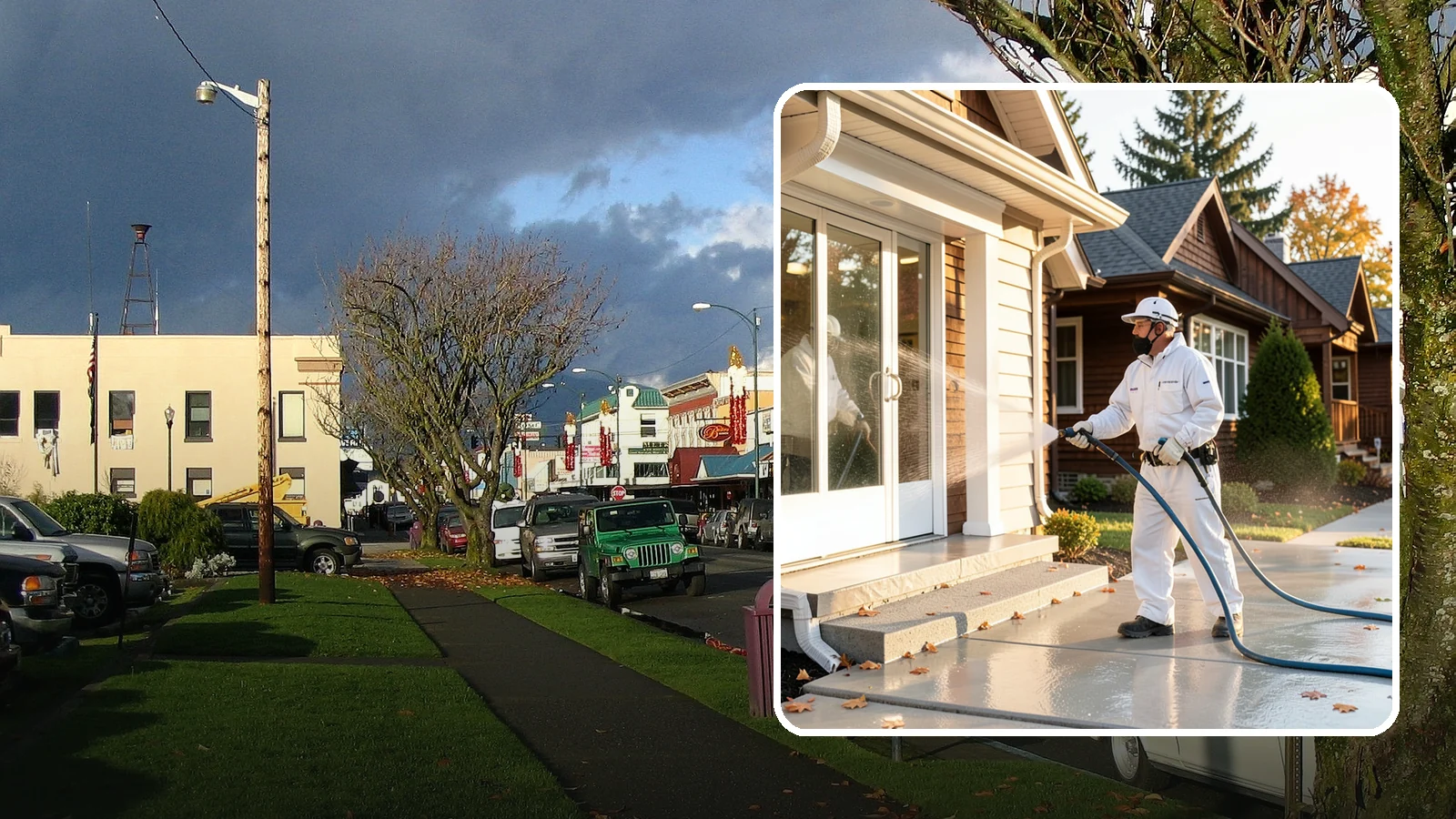 New Construction Cleaning in Arlington, Snohomish County, WA - We give newly built Washington homes and buildings a first exterior cleaning to remove build residue before move-in.