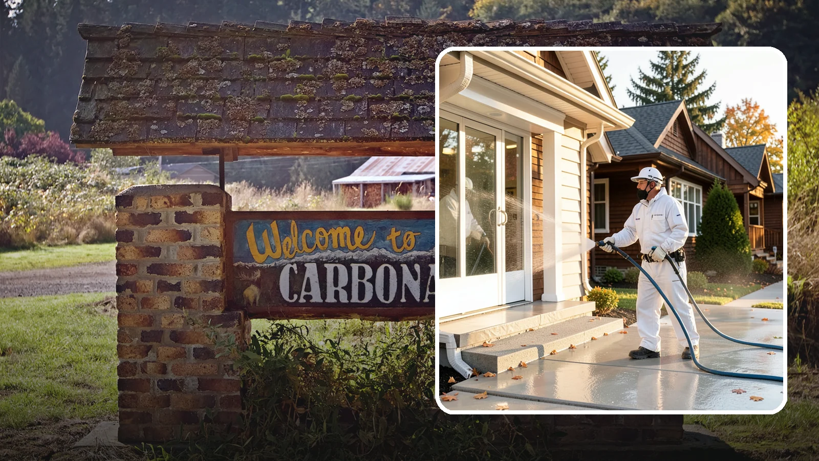 New Construction Cleaning in Carbonado, Pierce County, WA - We give newly built Washington homes and buildings a first exterior cleaning to remove build residue before move-in.
