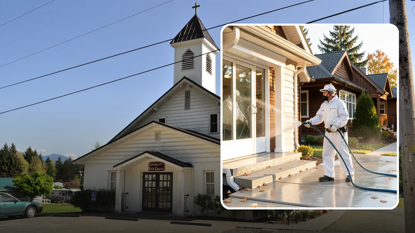 New Construction Cleaning in Concrete, Skagit County, WA - We give newly built Washington homes and buildings a first exterior cleaning to remove build residue before move-in.