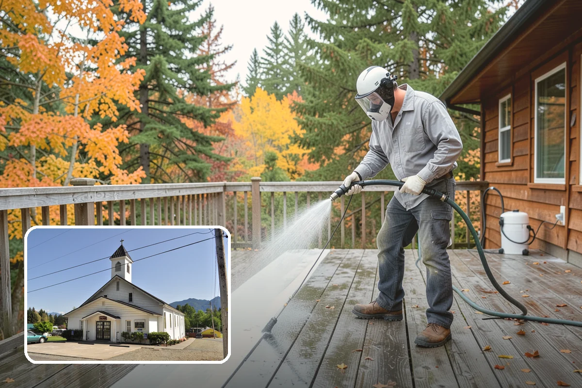 New Construction Cleaning in Concrete, Skagit County, WA - Reveals the finished exterior for handover