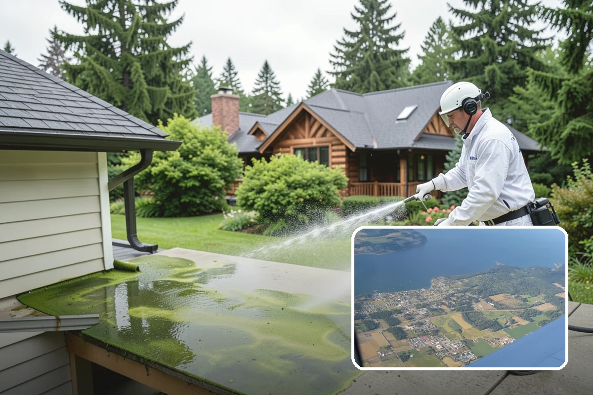 New Construction Cleaning in Coupeville, Island County, WA - Reveals the finished exterior for handover