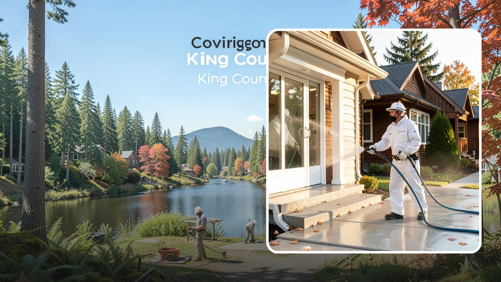New Construction Cleaning in Covington, King County, WA - We give newly built Washington homes and buildings a first exterior cleaning to remove build residue before move-in.