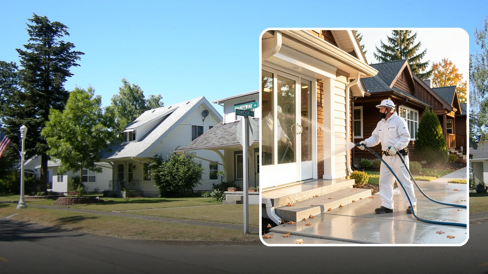 New Construction Cleaning in DuPont, Pierce County, WA - We give newly built Washington homes and buildings a first exterior cleaning to remove build residue before move-in.