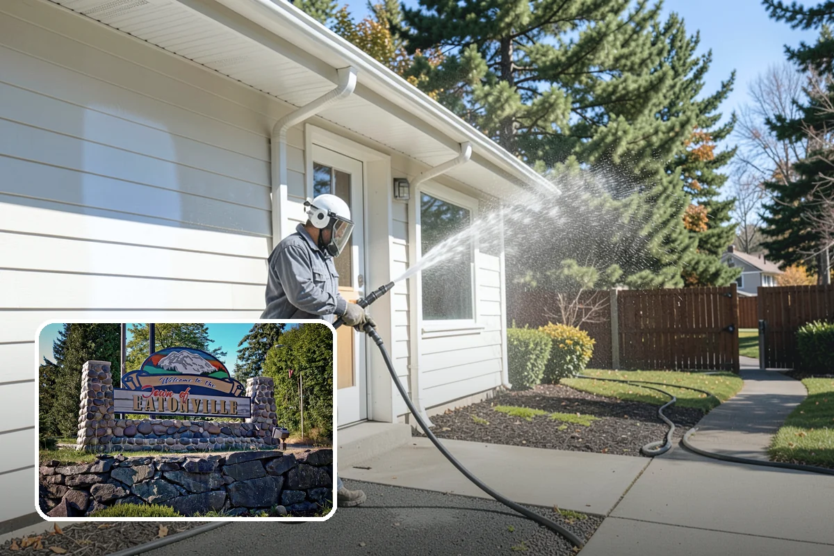 New Construction Cleaning in Eatonville, Pierce County, WA - Reveals the finished exterior for handover