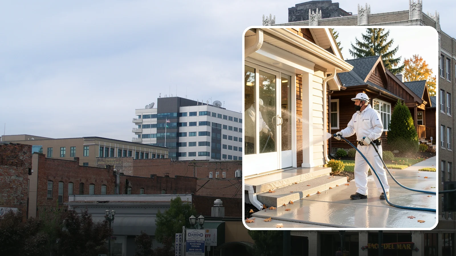 New Construction Cleaning in Everett, Snohomish County, WA - We give newly built Washington homes and buildings a first exterior cleaning to remove build residue before move-in.
