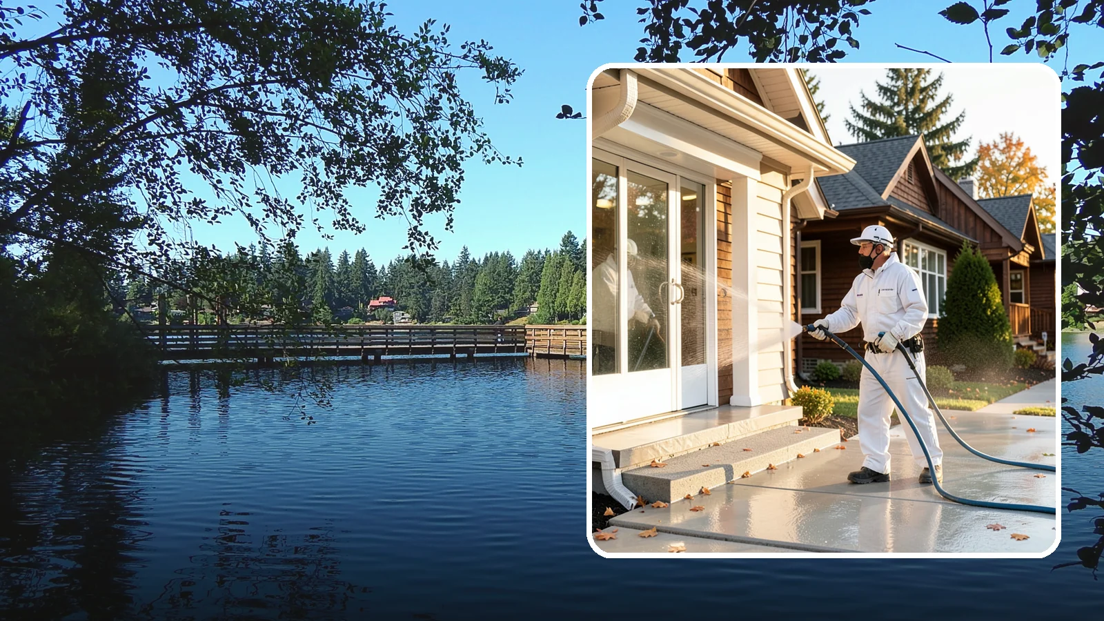 New Construction Cleaning in Federal Way, King County, WA - We give newly built Washington homes and buildings a first exterior cleaning to remove build residue before move-in.