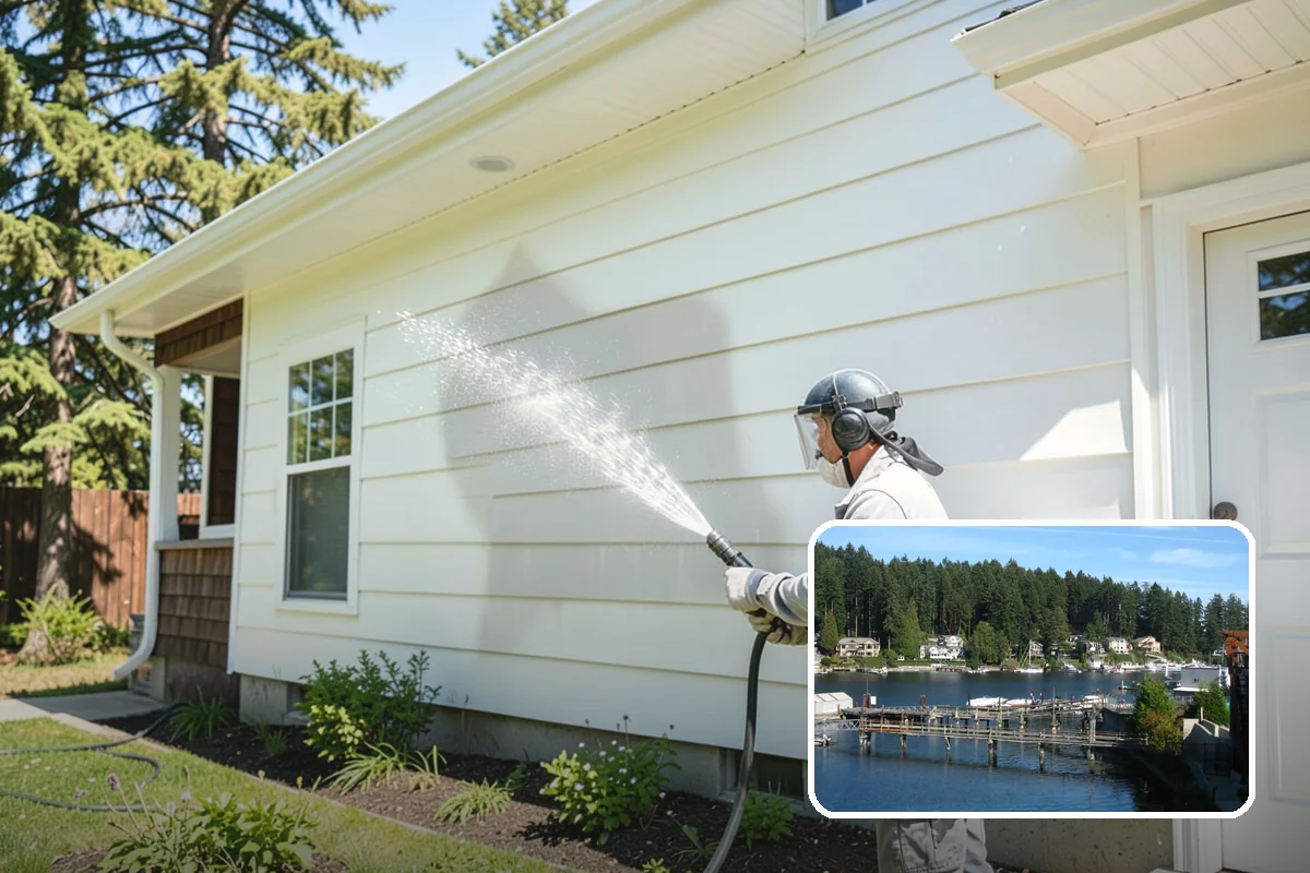 New Construction Cleaning in Gig Harbor, Pierce County, WA - Reveals the finished exterior for handover