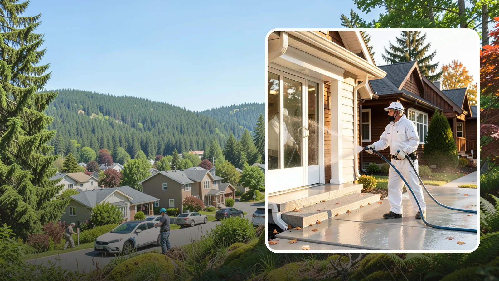 New Construction Cleaning in Index, Snohomish County, WA - We give newly built Washington homes and buildings a first exterior cleaning to remove build residue before move-in.