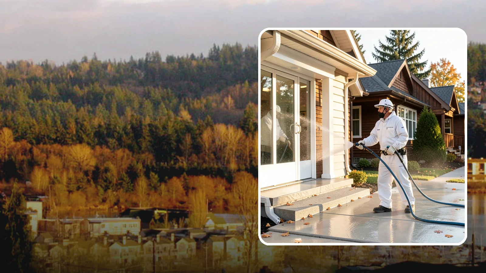 New Construction Cleaning in Kenmore, King County, WA - We give newly built Washington homes and buildings a first exterior cleaning to remove build residue before move-in.