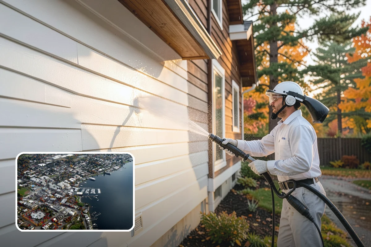 New Construction Cleaning in Kirkland, King County, WA - Reveals the finished exterior for handover
