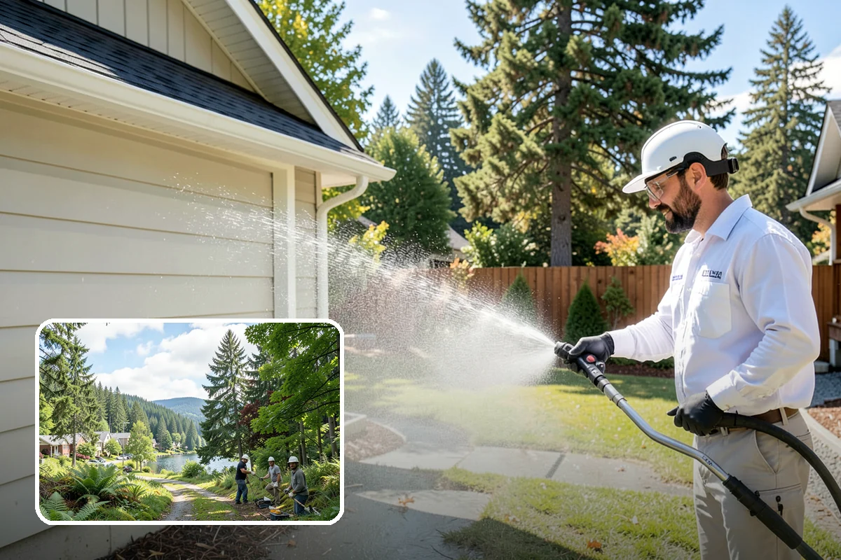 New Construction Cleaning in Lake Forest Park, King County, WA - Reveals the finished exterior for handover