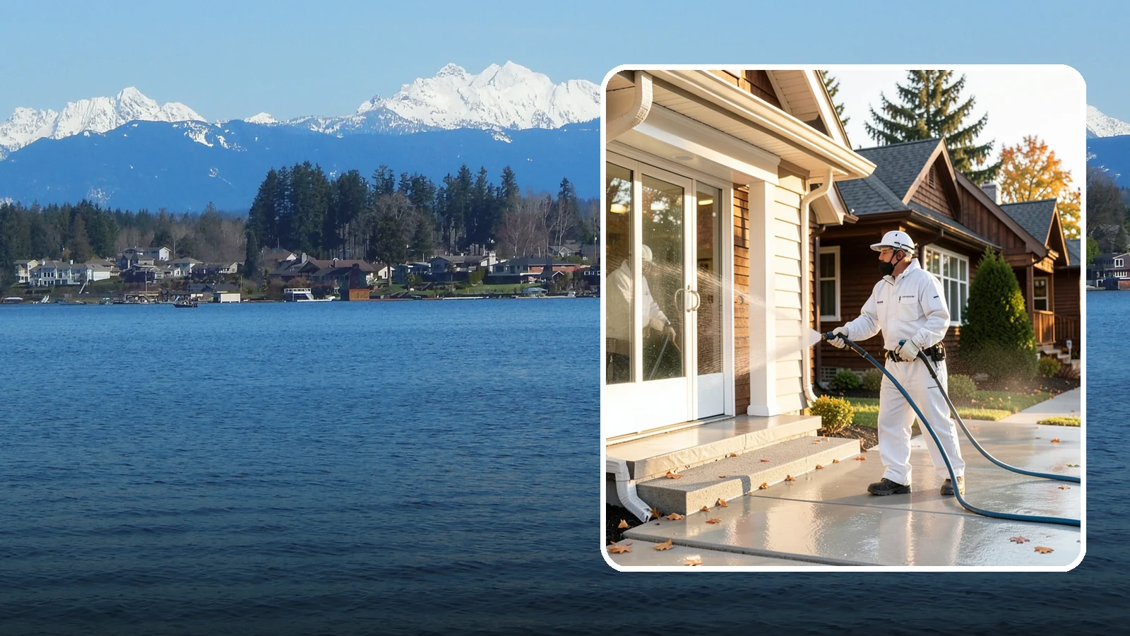 New Construction Cleaning in Lake Stevens, Snohomish County, WA - We give newly built Washington homes and buildings a first exterior cleaning to remove build residue before move-in.