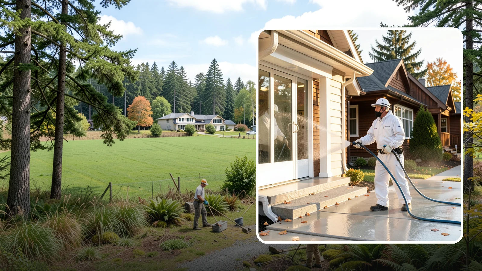 New Construction Cleaning in Lyman, Skagit County, WA - We give newly built Washington homes and buildings a first exterior cleaning to remove build residue before move-in.