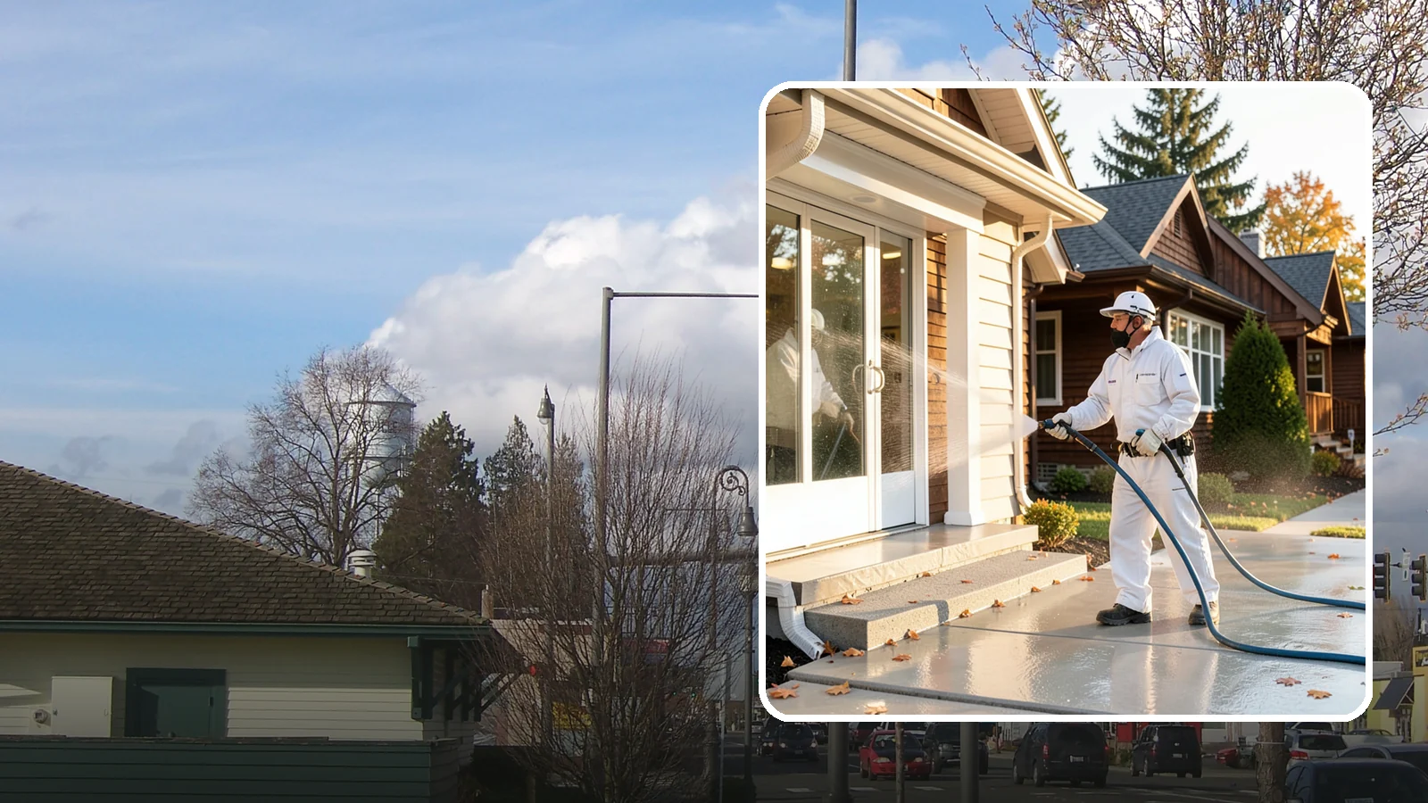 New Construction Cleaning in Marysville, Snohomish County, WA - We give newly built Washington homes and buildings a first exterior cleaning to remove build residue before move-in.