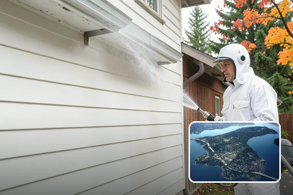 New Construction Cleaning in Mercer Island, King County, WA - Reveals the finished exterior for handover