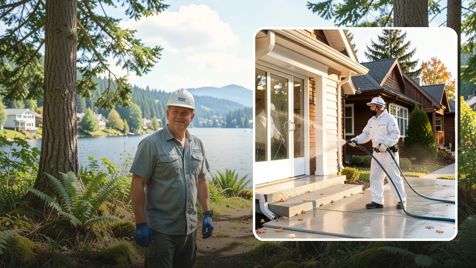New Construction Cleaning in Milton, King County, WA - We give newly built Washington homes and buildings a first exterior cleaning to remove build residue before move-in.