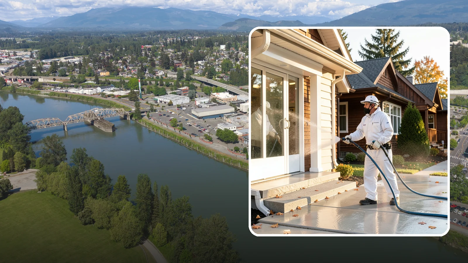 New Construction Cleaning in Mount Vernon, Skagit County, WA - We give newly built Washington homes and buildings a first exterior cleaning to remove build residue before move-in.