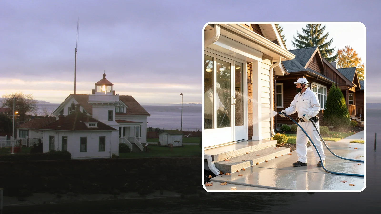 New Construction Cleaning in Mukilteo, Snohomish County, WA - We give newly built Washington homes and buildings a first exterior cleaning to remove build residue before move-in.