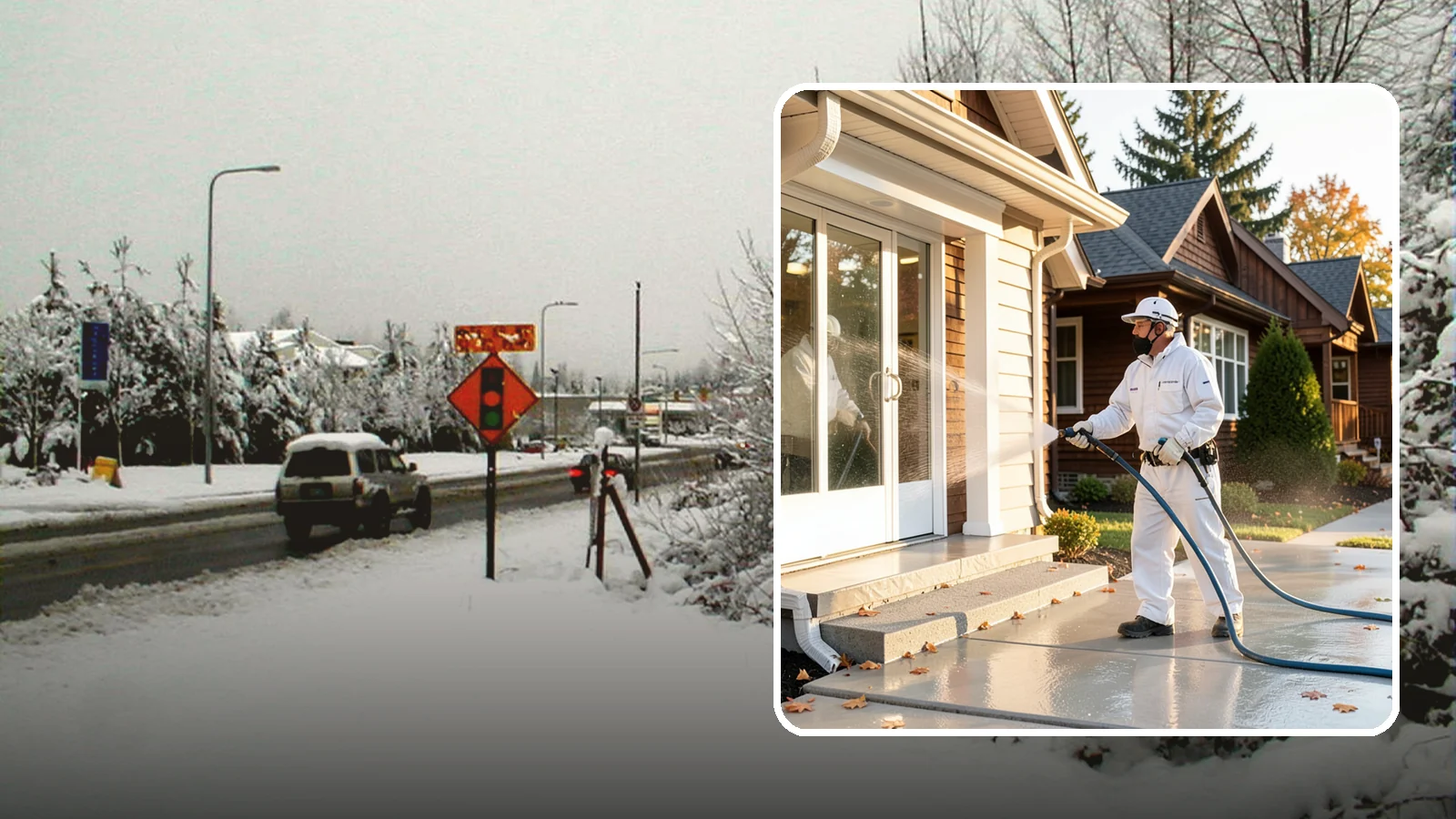 New Construction Cleaning in Newcastle, King County, WA - We give newly built Washington homes and buildings a first exterior cleaning to remove build residue before move-in.
