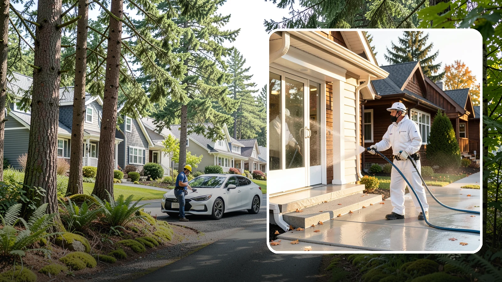 New Construction Cleaning in Normandy Park, King County, WA - We give newly built Washington homes and buildings a first exterior cleaning to remove build residue before move-in.