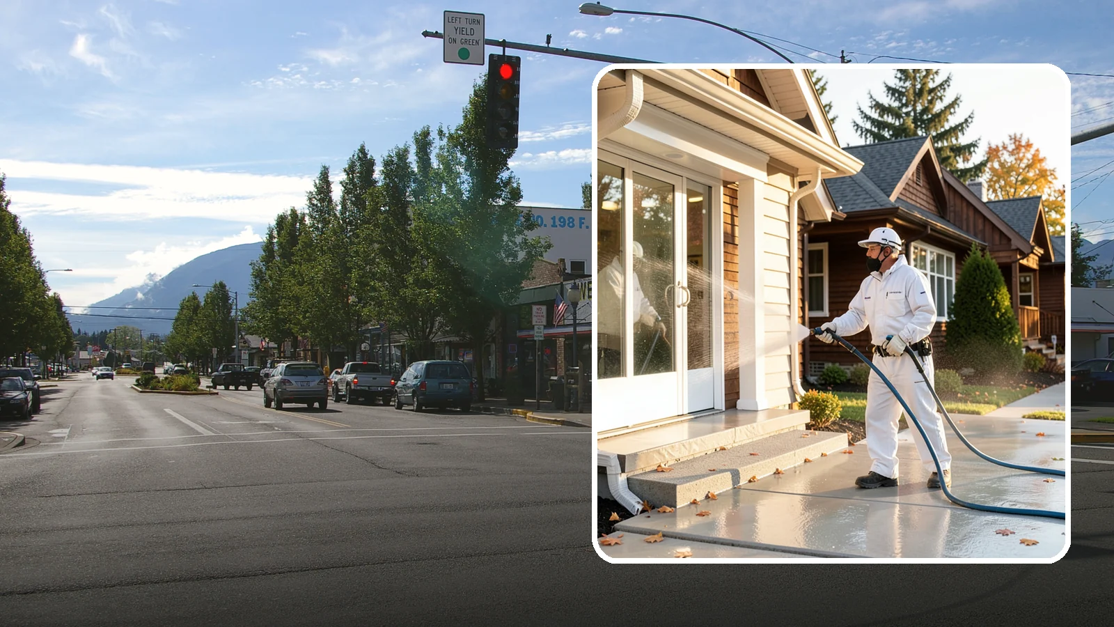 New Construction Cleaning in North Bend, King County, WA - We give newly built Washington homes and buildings a first exterior cleaning to remove build residue before move-in.