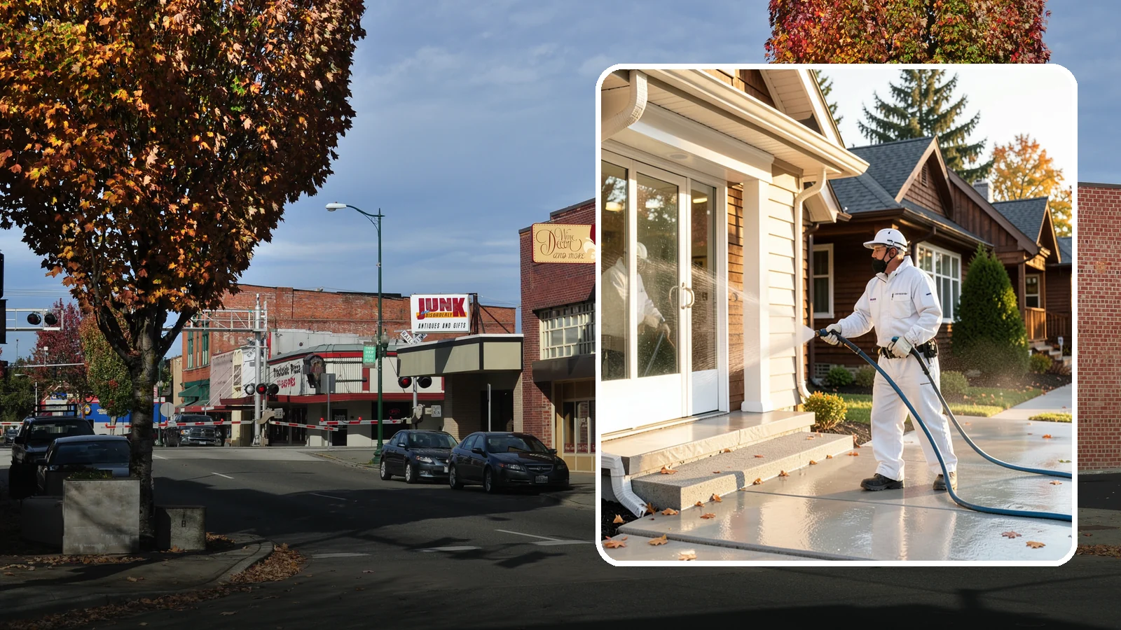 New Construction Cleaning in Puyallup, Pierce County, WA - We give newly built Washington homes and buildings a first exterior cleaning to remove build residue before move-in.