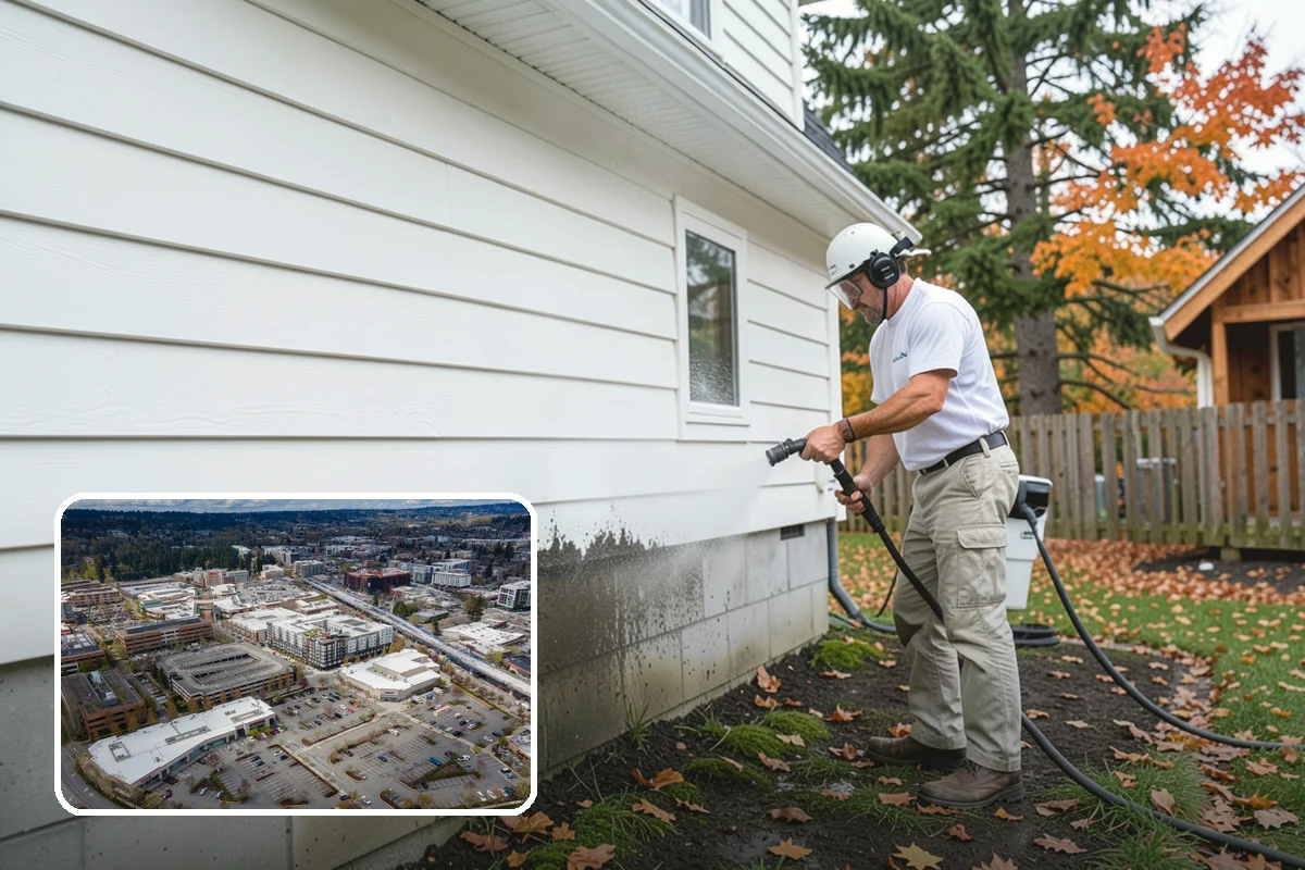 New Construction Cleaning in Redmond, King County, WA - Reveals the finished exterior for handover