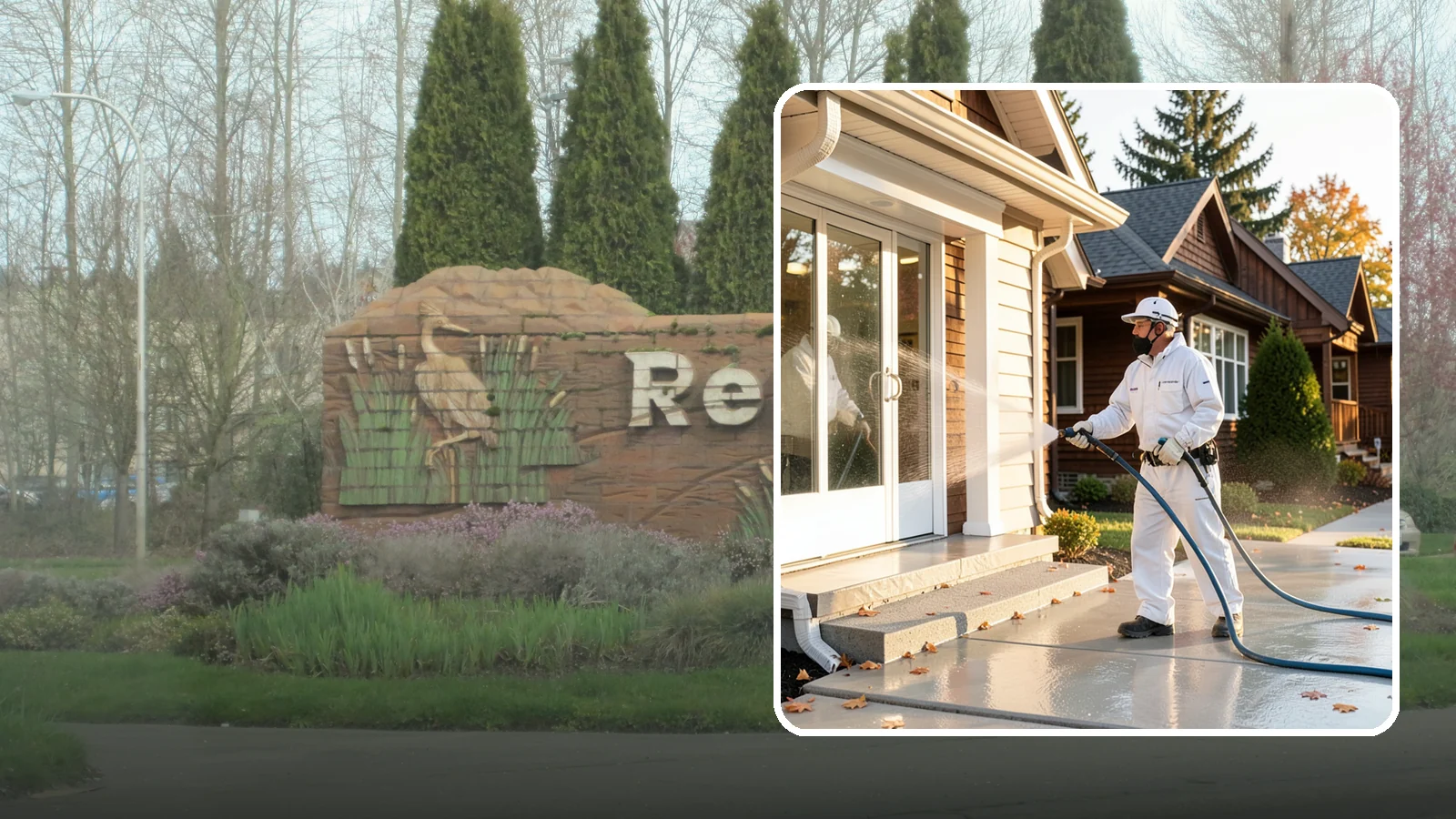 New Construction Cleaning in Renton, King County, WA - We give newly built Washington homes and buildings a first exterior cleaning to remove build residue before move-in.