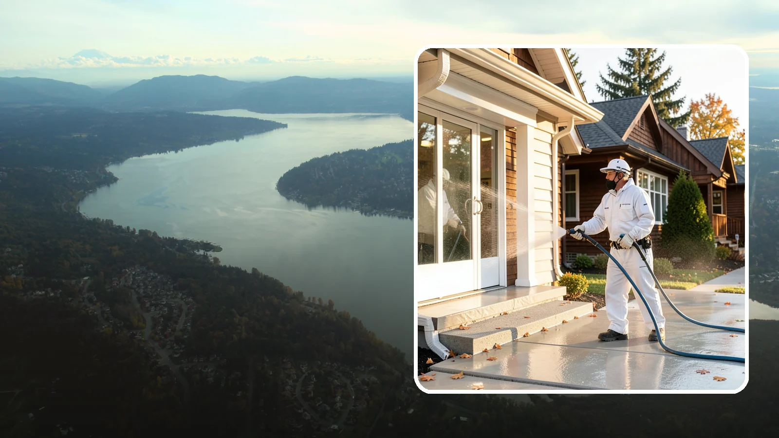 New Construction Cleaning in Sammamish, King County, WA - We give newly built Washington homes and buildings a first exterior cleaning to remove build residue before move-in.