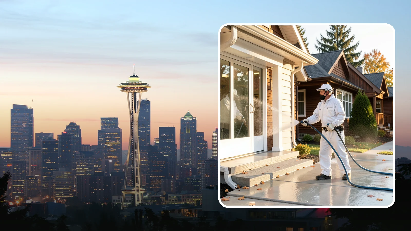 New Construction Cleaning in Seattle, King County, WA - We give newly built Washington homes and buildings a first exterior cleaning to remove build residue before move-in.