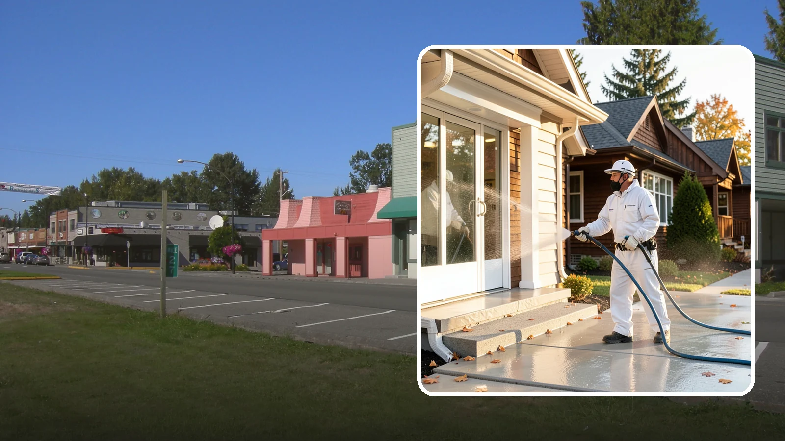 New Construction Cleaning in Snoqualmie, King County, WA - We give newly built Washington homes and buildings a first exterior cleaning to remove build residue before move-in.