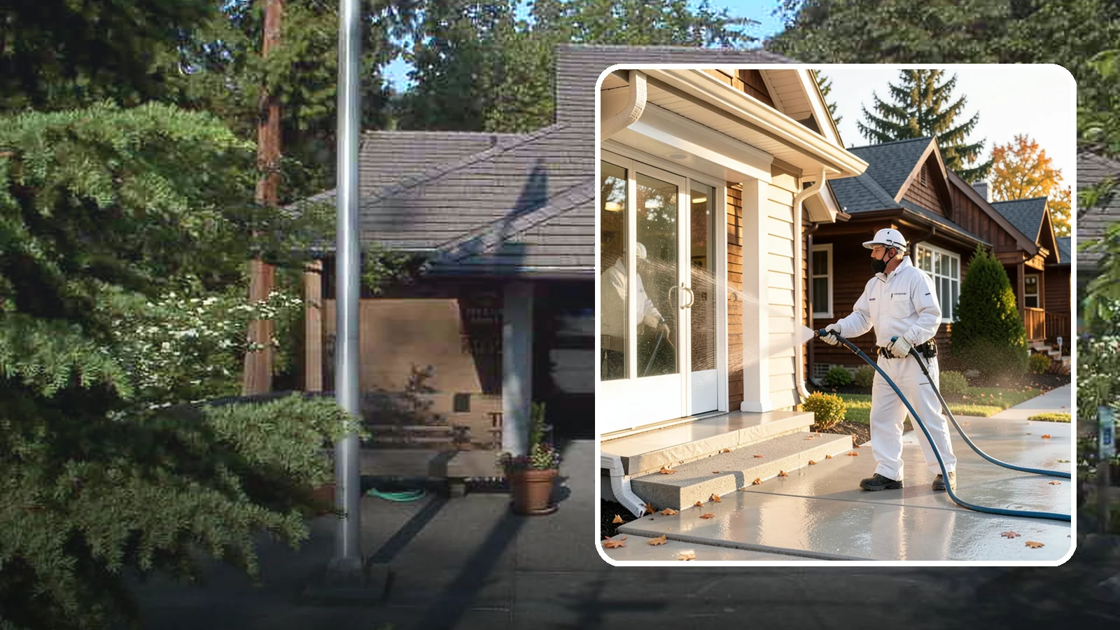 New Construction Cleaning in Yarrow Point, King County, WA - We give newly built Washington homes and buildings a first exterior cleaning to remove build residue before move-in.
