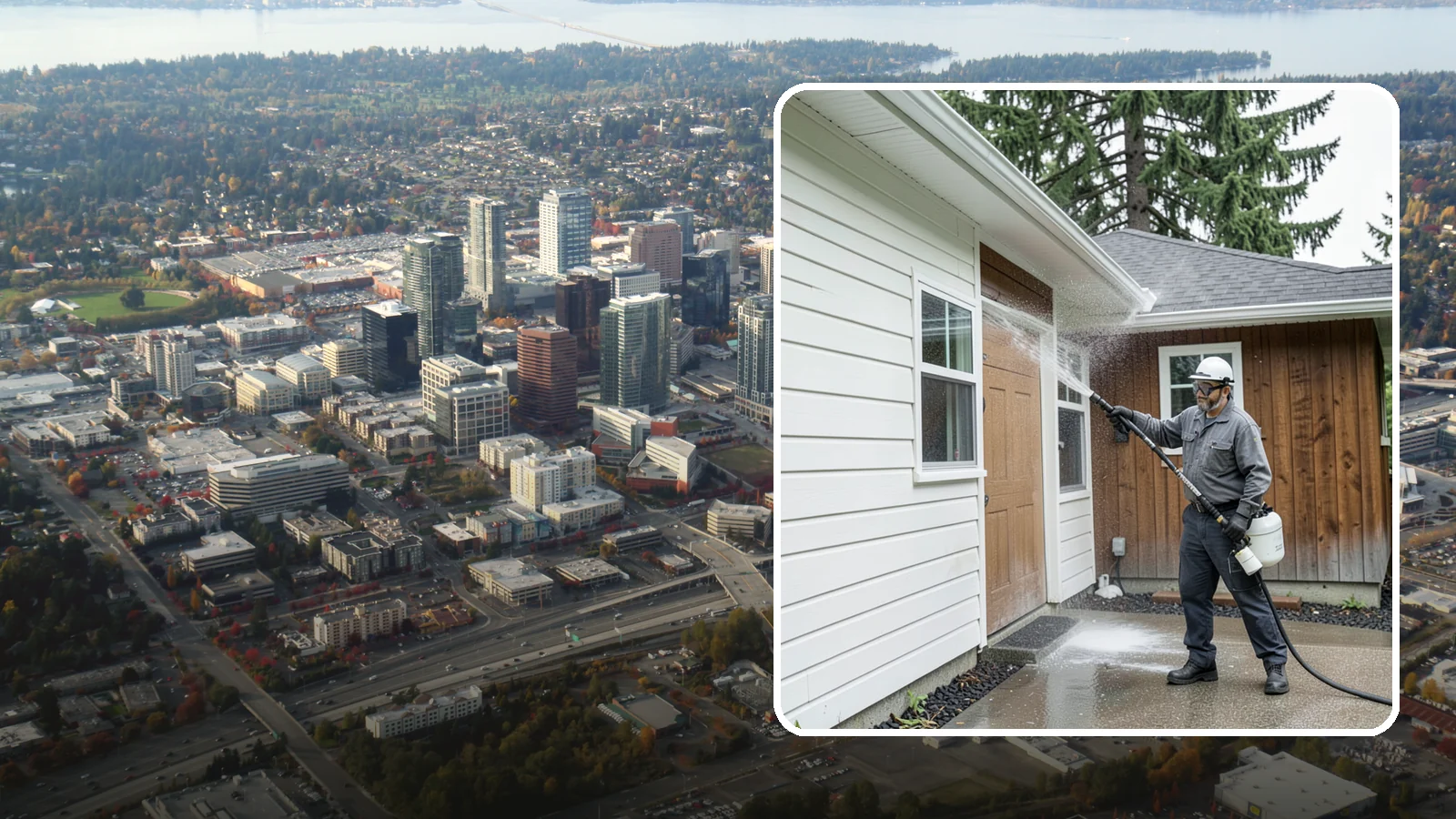 New Homeowner Exterior Cleaning in Bellevue, King County, WA - New homeowner exterior cleaning welcomes you to your home with a complete outside wash that establishes a clean baseline to...