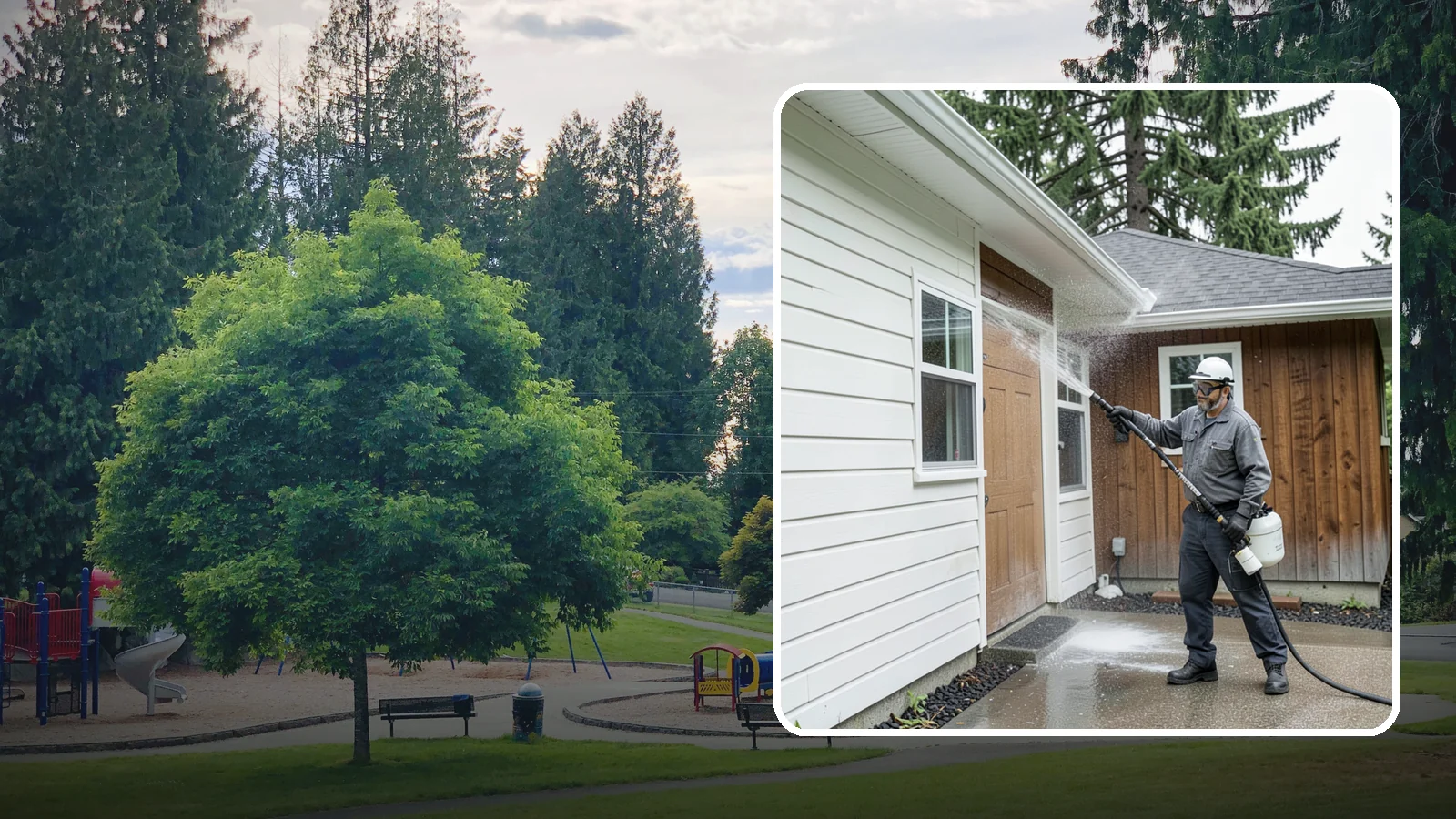 New Homeowner Exterior Cleaning in Bonney Lake, Pierce County, WA - New homeowner exterior cleaning welcomes you to your home with a complete outside wash that establishes a clean baseline to...