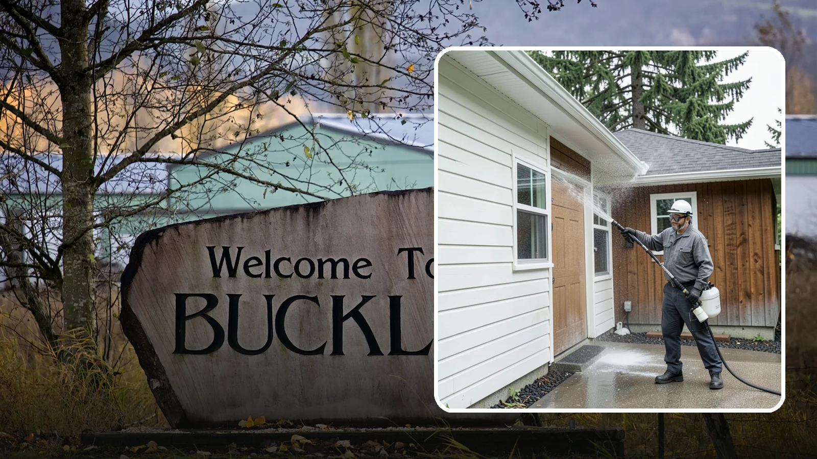 New Homeowner Exterior Cleaning in Buckley, Pierce County, WA - New homeowner exterior cleaning welcomes you to your home with a complete outside wash that establishes a clean baseline to...