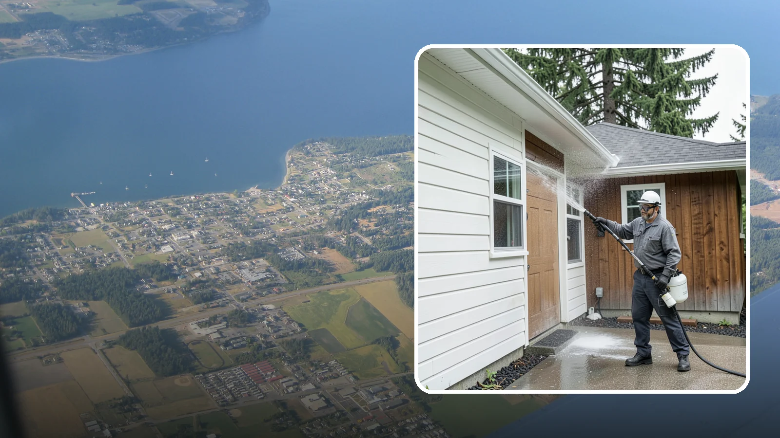 New Homeowner Exterior Cleaning in Coupeville, Island County, WA - New homeowner exterior cleaning welcomes you to your home with a complete outside wash that establishes a clean baseline to...