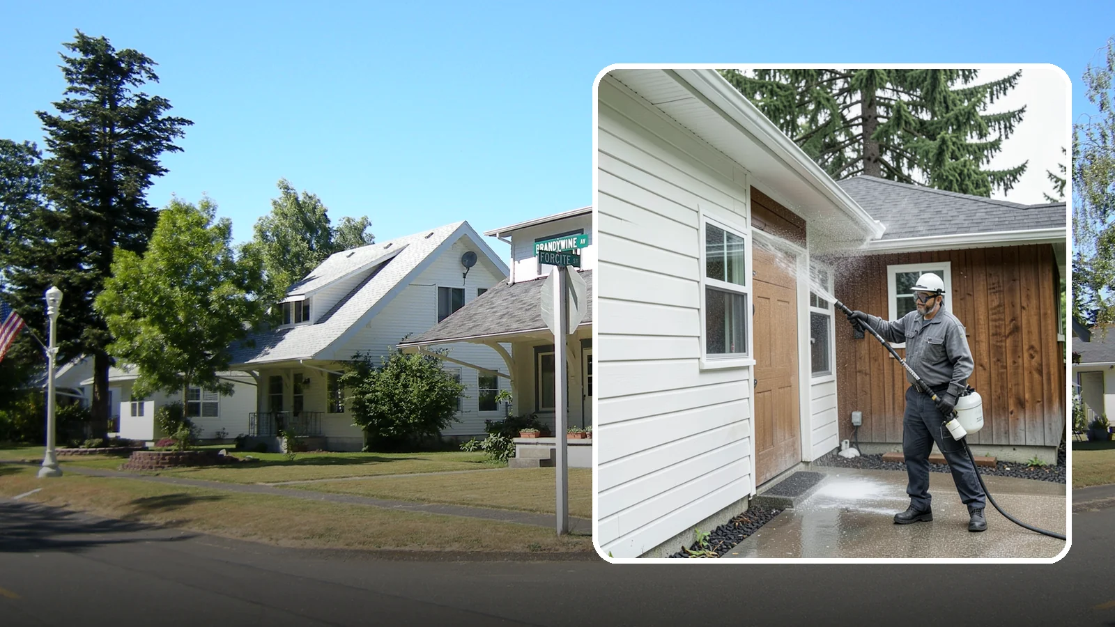New Homeowner Exterior Cleaning in DuPont, Pierce County, WA - New homeowner exterior cleaning welcomes you to your home with a complete outside wash that establishes a clean baseline to...